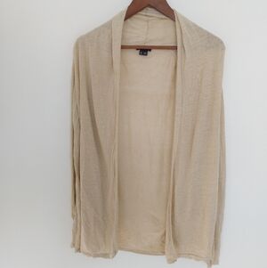 Theory Linen Blen Cardigan Beige Size Medium